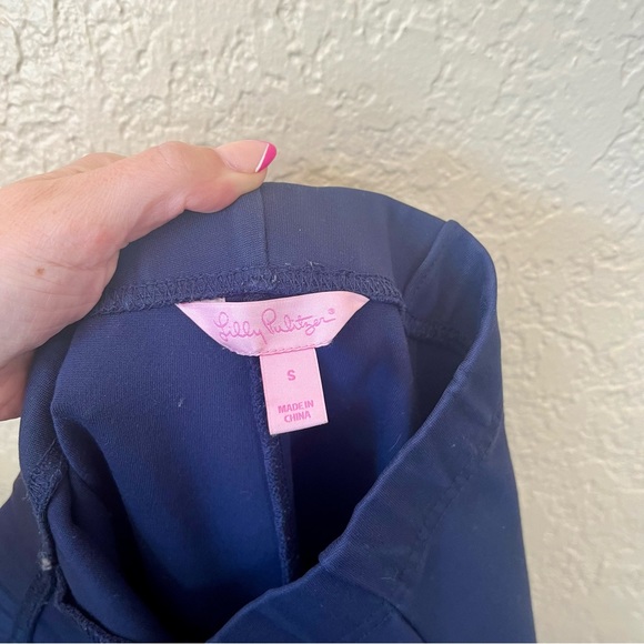 Lilly Pulitzer Blue Ponte Pants Stretch Navy Pull On Travel Trousers Size Small - Picture 6 of 9